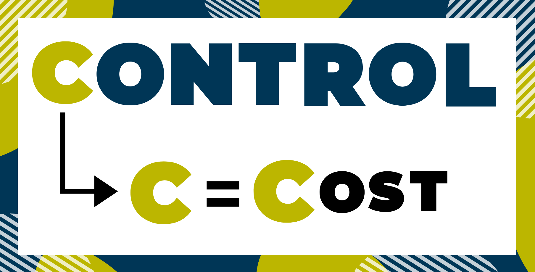 Letter c in control. C= cost.