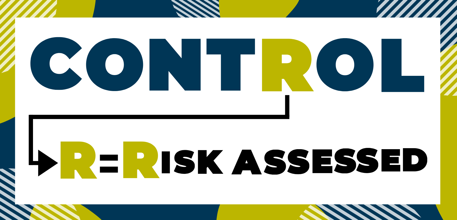 Letter r in control. R = risk assessed.